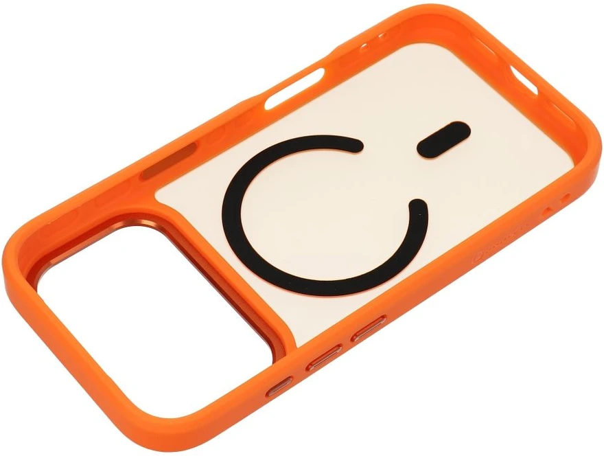 Dėklas Case for iPhone 18 Pro / 17 Pro Forcell F-Protect Smoke Hybrid Premium, suderinamas su MagSafe, oranžinė
