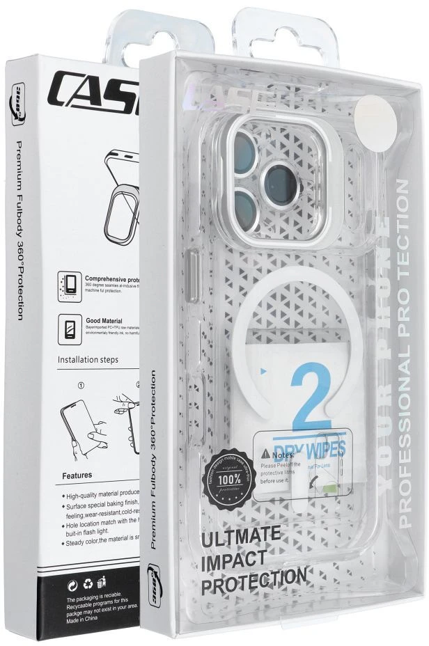 OEM dėklas, skirtas „iPhone 17 Pro / 18 Pro“ objektyvo dangteliui, suderinamas su „MagSafe“ baltais