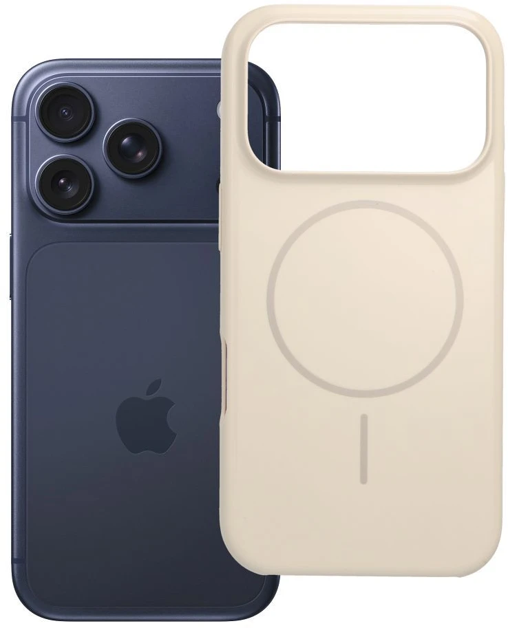 OEM dėklas, skirtas „iPhone 17 PRO“ blizgiam „Mag“ dangteliui, suderinamas su „MagSafe“ baltais
