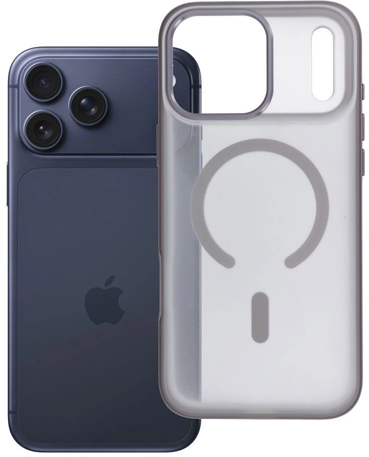 OEM dėklas, skirtas iPhone 17 Pro Max / 18 Pro Max Flexline Mag Cover suderinamas su MagSafe pilkas