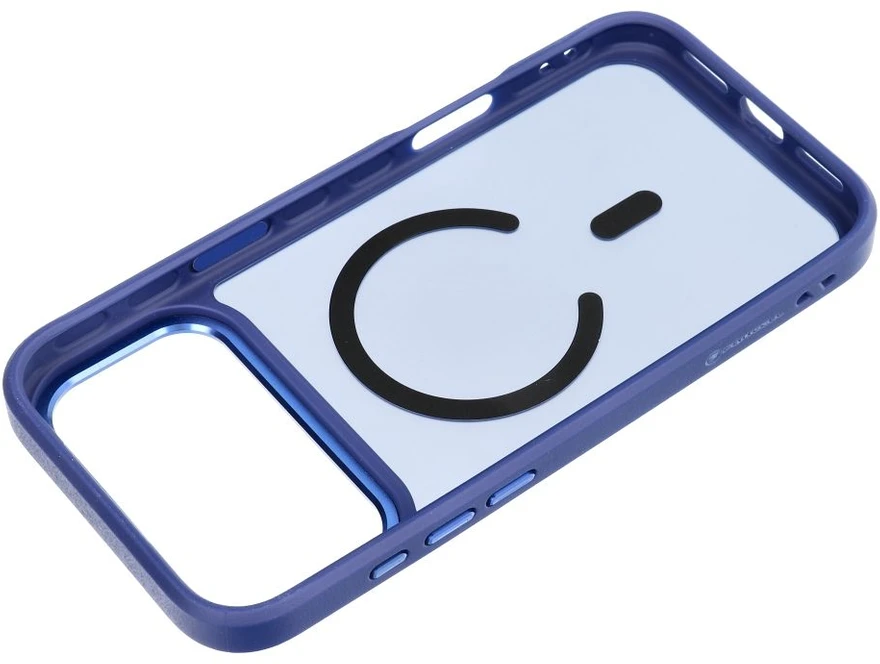 Dėklas, skirtas iPhone 18 Pro Max / 17 Pro Max, „Forcell F-Protect Smoke Hybrid Premium“, suderinamas su „MagSafe“, tamsiai mėlynas