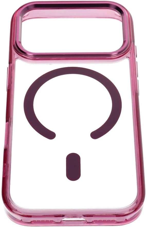 Dėklas Oem Case for iPhone 17 Pro Max / 18 Pro Max Frame Clear Hybrid Mag Cover compatible with MagSafe dark cherry