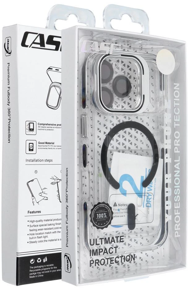 OEM dėklas, skirtas „iPhone 17 Pro Max / 18 Pro Max“ objektyvo dangteliui, suderinamas su „MagSafe“ (juodas)