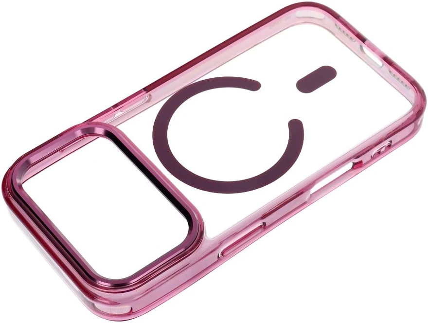 Dėklas Oem Case for iPhone 17 Pro Max / 18 Pro Max Frame Clear Hybrid Mag Cover compatible with MagSafe dark cherry