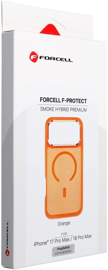 Dėklas Korpusas iPhone 17 Pro Max / 18 Pro Max Forcell F-Protect Smoke Hybrid Premium suderinamas su MagSafe oranžinė