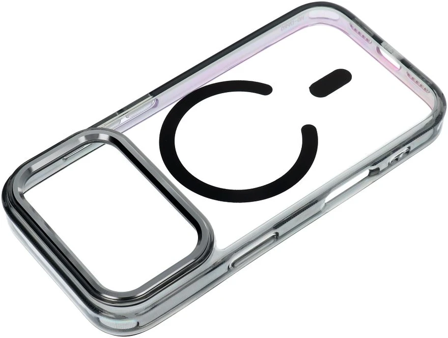 Dėklas Oem Case for iPhone 17 Pro Max / 18 Pro Max Frame Clear Hybrid Mag Cover compatible with MagSafe juoda