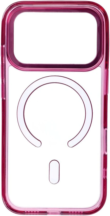 Dėklas Oem Case for iPhone 17 Pro Max / 18 Pro Max Frame Clear Hybrid Mag Cover compatible with MagSafe dark cherry