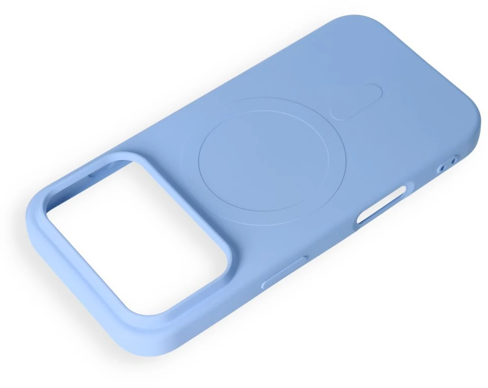 Oem dėklas, skirtas iPhone 17 Pro Max / 18 Pro Max, silikoninis, su MagSafe (didelė anga), suderinamas su MagSafe, šviesiai mėlynas