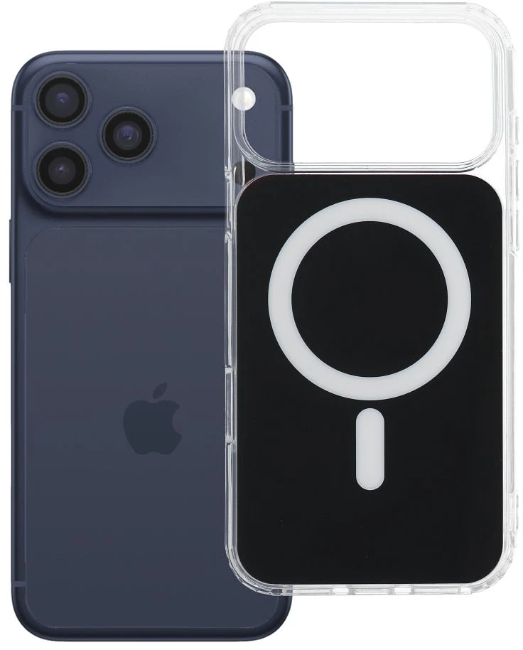 Oem Originalus dėklas, skirtas iPhone 17 Pro Max / 18 Pro Max (žemas kameros kraštas), skaidrus „Fusion Mag“ dėklas, suderinamas su „MagSafe“ (juodas)