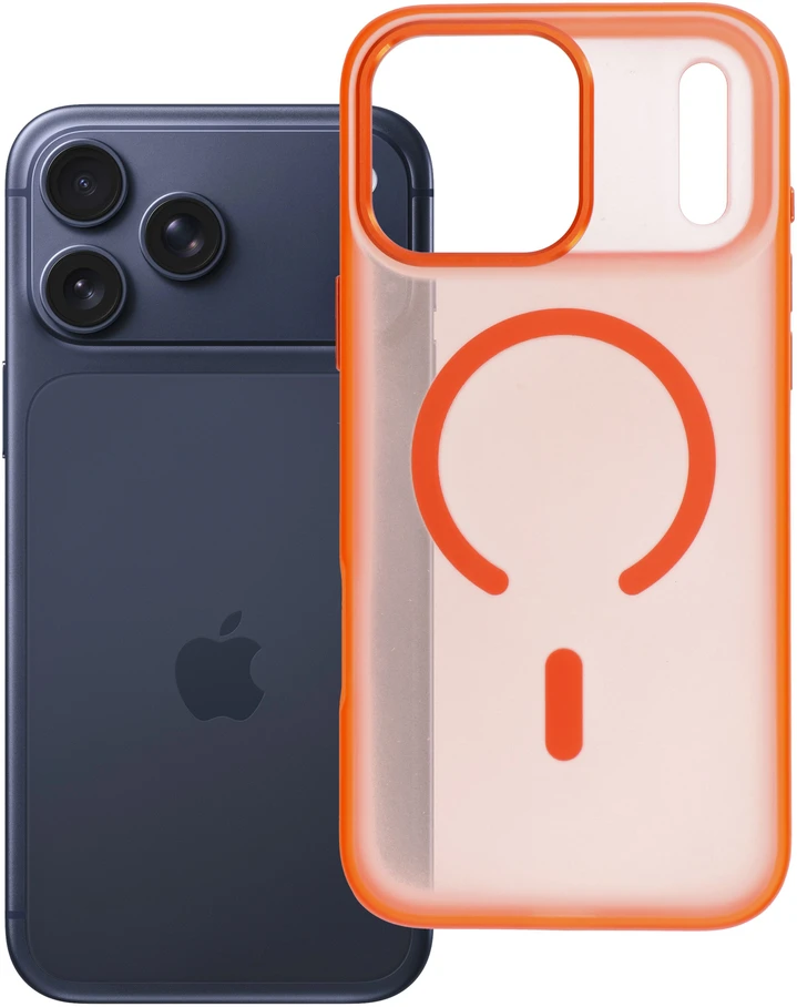 Dėklas Oem Case for iPhone 17 Pro Max / 18 Pro Max Flexline Mag Cover compatible with MagSafe oranžinis