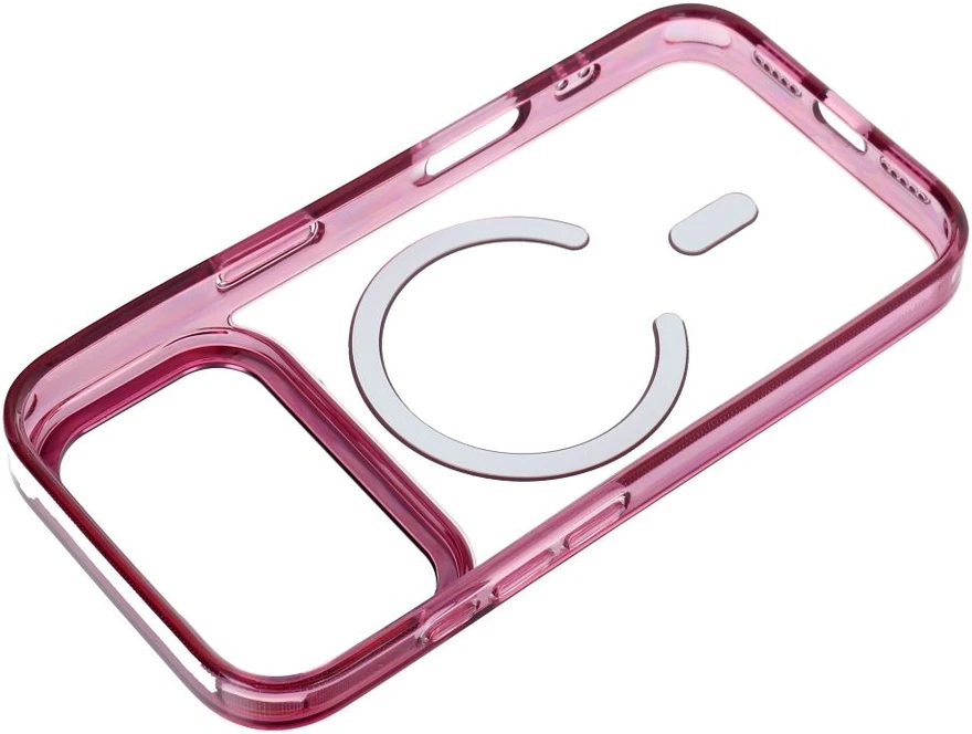 Dėklas Oem Case for iPhone 17 Pro Max / 18 Pro Max Frame Clear Hybrid Mag Cover compatible with MagSafe dark cherry