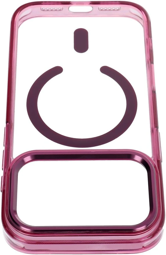 Dėklas Oem Case for iPhone 17 Pro Max / 18 Pro Max Frame Clear Hybrid Mag Cover compatible with MagSafe dark cherry