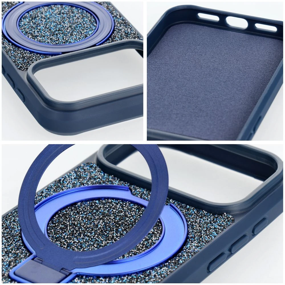 Dėklas Oem Case for iPhone 17 Quartz Circle Stand Mag Cover navy mėlynas