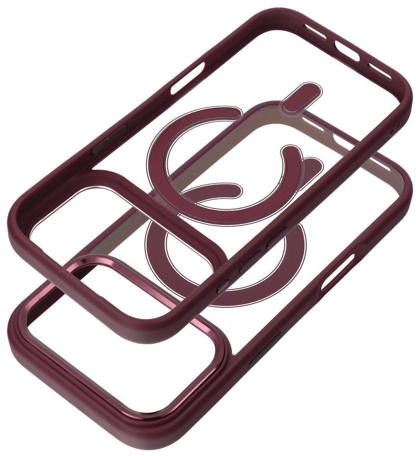 Oem dėklas, skirtas iPhone 18 Pro / 17 Pro Color Edge Mag Cover, suderinamas su MagSafe, tamsiai vyšninės spalvos