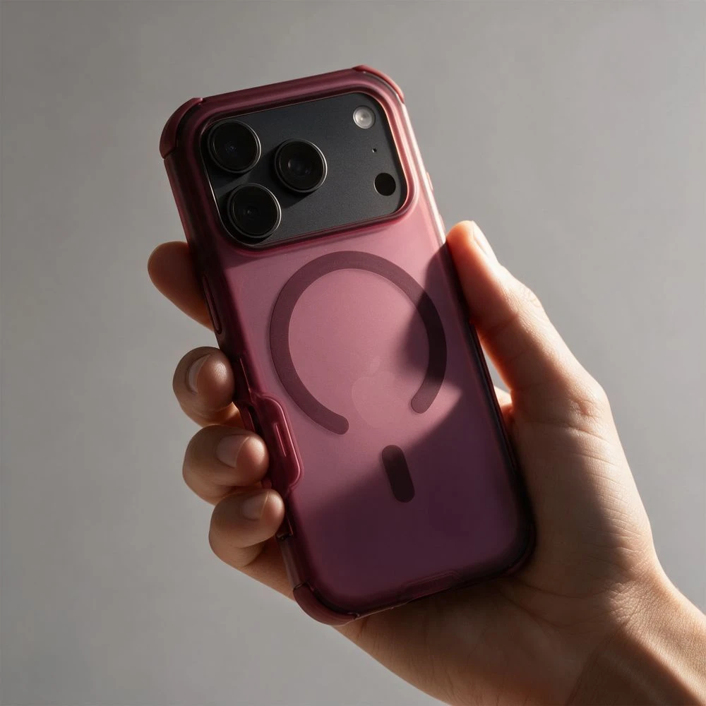 Dėklas Case for iPhone 18 Pro / 17 Pro Forcell F-Protect BumperX Premium compatible with MagSafe burgundy