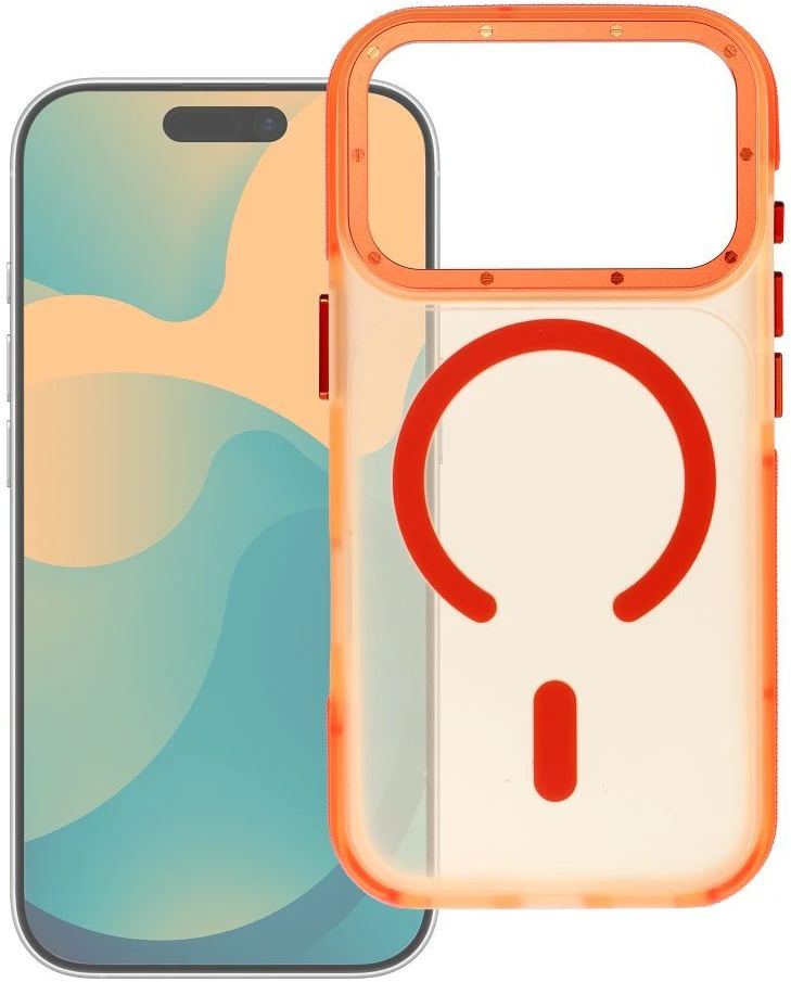 Dėklas iPhone 18 Pro / 17 Pro Forcell F-Protect Vivid Premium, suderinamas su MagSafe, oranžinis