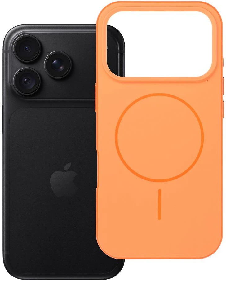 Dėklas iPhone 18 Pro / 17 Pro Forcell F-Protect Chromatic Premium, suderinamas su MagSafe, oranžinis