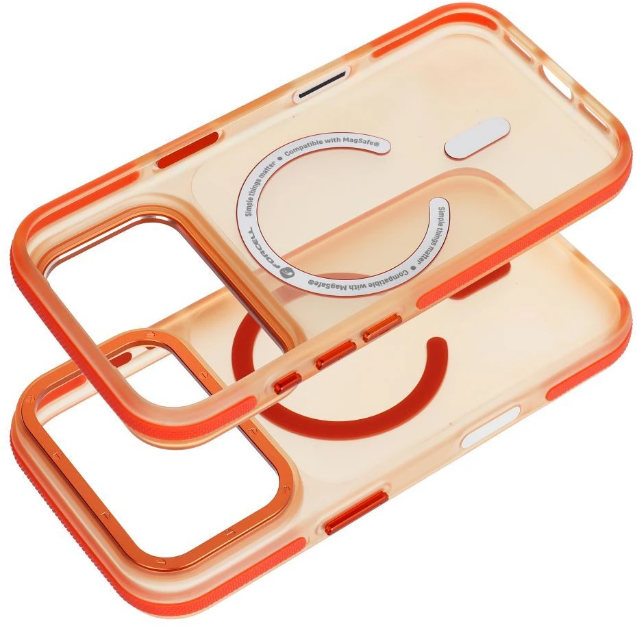 Dėklas iPhone 18 Pro / 17 Pro Forcell F-Protect Vivid Premium, suderinamas su MagSafe, oranžinis