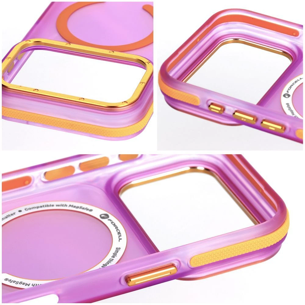 Dėklas iPhone 18 Pro / 17 Pro Forcell F-Protect Vivid Premium, suderinamas su MagSafe, violetinė