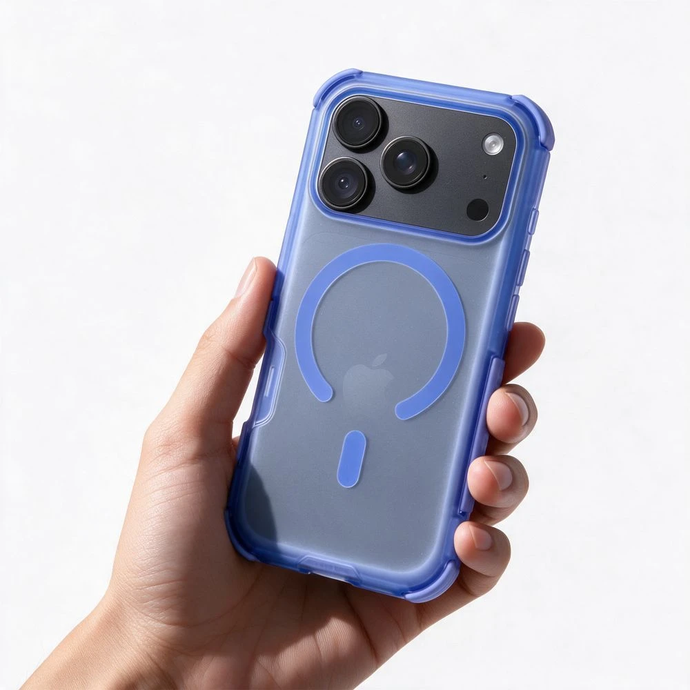 Dėklas „Case for iPhone 18 Pro / 17 Pro Forcell F-Protect BumperX Premium compatible with MagSafe šviesiai mėlynas“