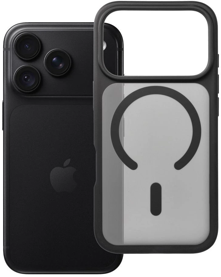 Case for iPhone 18 Pro / 17 Pro Forcell F-Protect Smoke Hybrid Premium Lite compatible with MagSafe juodas