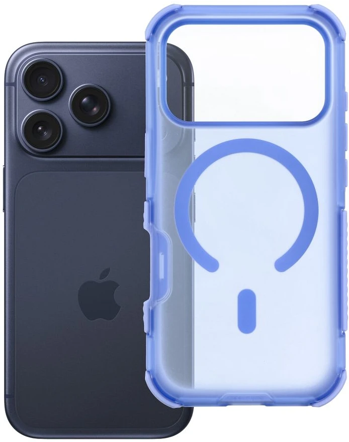 Dėklas „Case for iPhone 18 Pro / 17 Pro Forcell F-Protect BumperX Premium compatible with MagSafe šviesiai mėlynas“