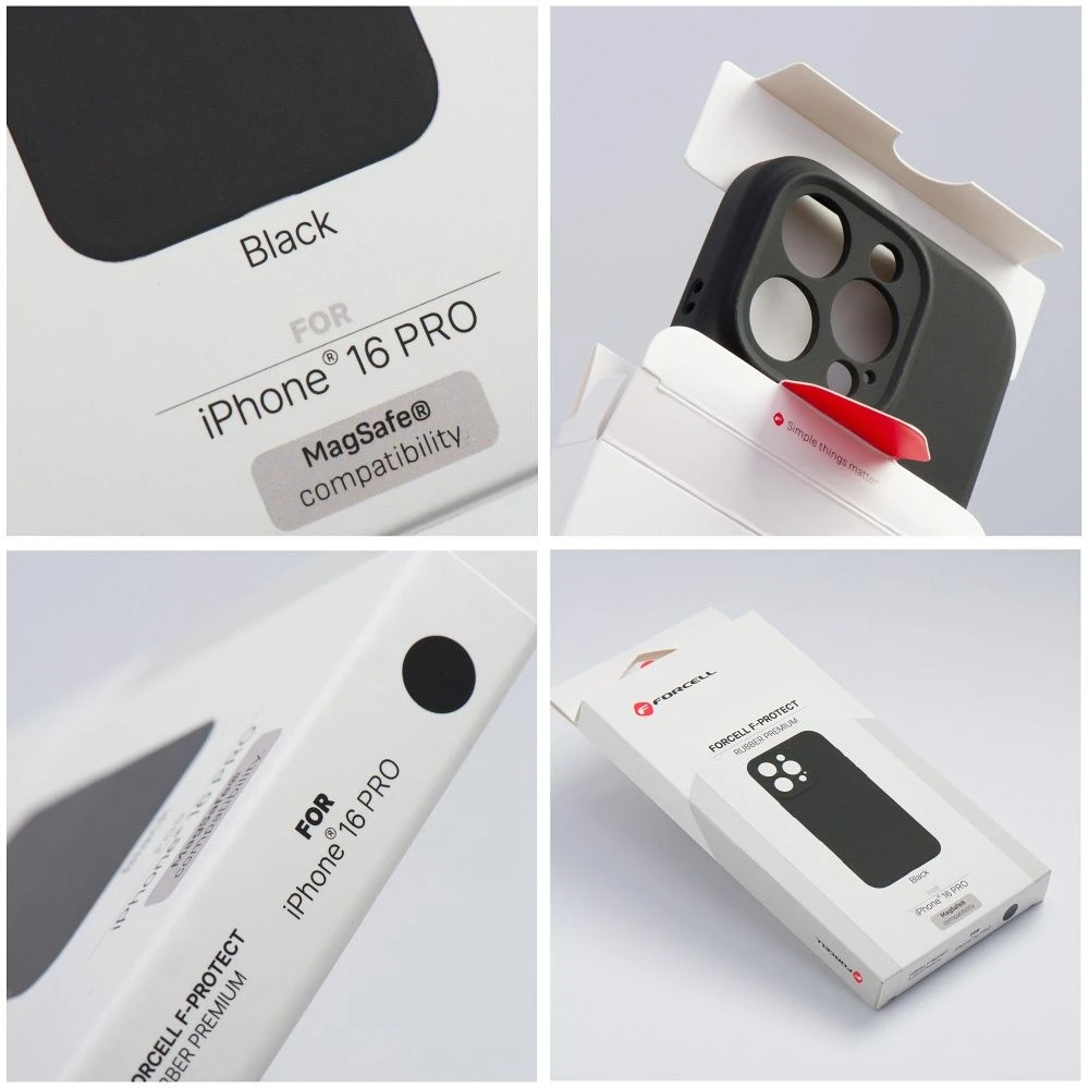 Dėklas Case for iPhone 18 Pro / 17 Pro Forcell F-Protect Rubber Premium compatible with MagSafe juodas
