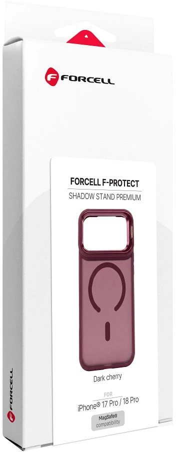 Dėklas Case for iPhone 18 Pro / 17 Pro Forcell F-Protect Shadow Stand Premium compatible with MagSafe burgundy