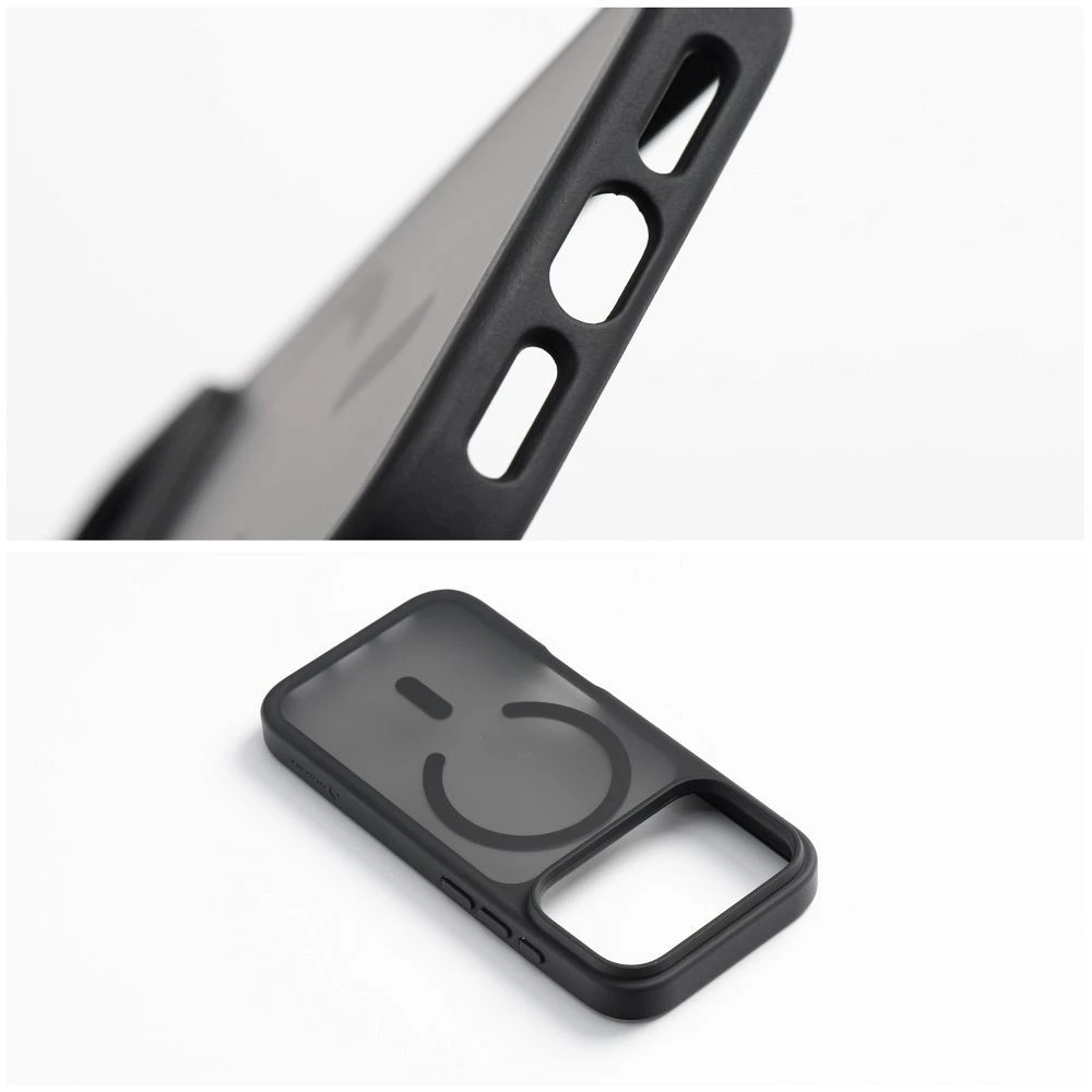 Case for iPhone 18 Pro / 17 Pro Forcell F-Protect Smoke Hybrid Premium Lite compatible with MagSafe juodas