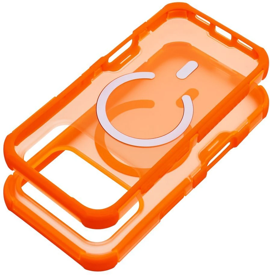Dėklas, skirtas iPhone 18 Pro / 17 Pro, Forcell F-Protect BumperX Premium, suderinamas su MagSafe, oranžinės spalvos