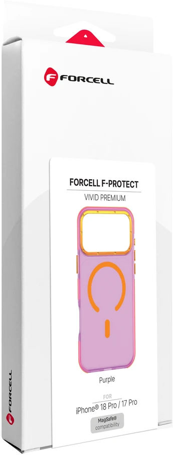 Dėklas iPhone 18 Pro / 17 Pro Forcell F-Protect Vivid Premium, suderinamas su MagSafe, violetinė