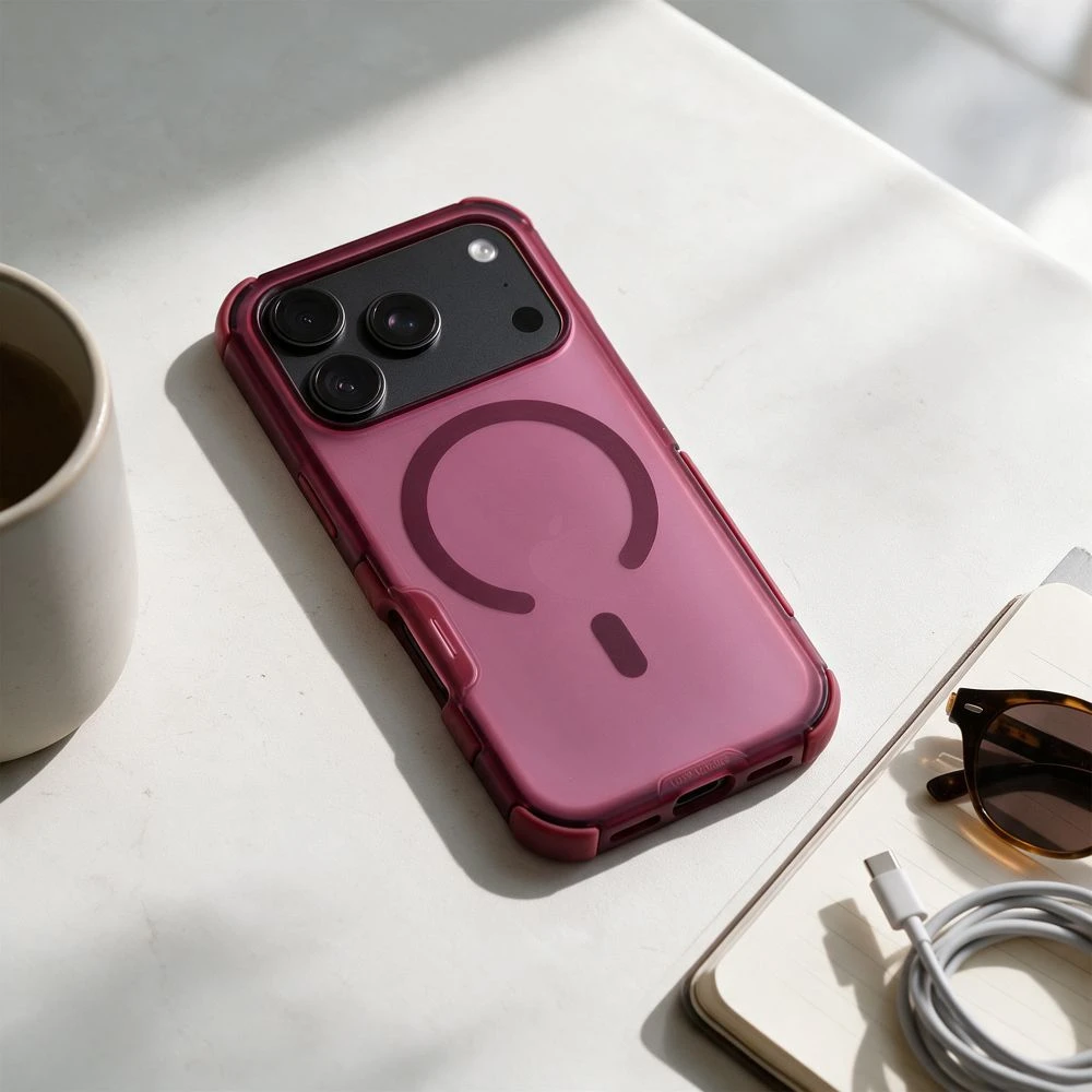 Dėklas Case for iPhone 18 Pro / 17 Pro Forcell F-Protect BumperX Premium compatible with MagSafe burgundy