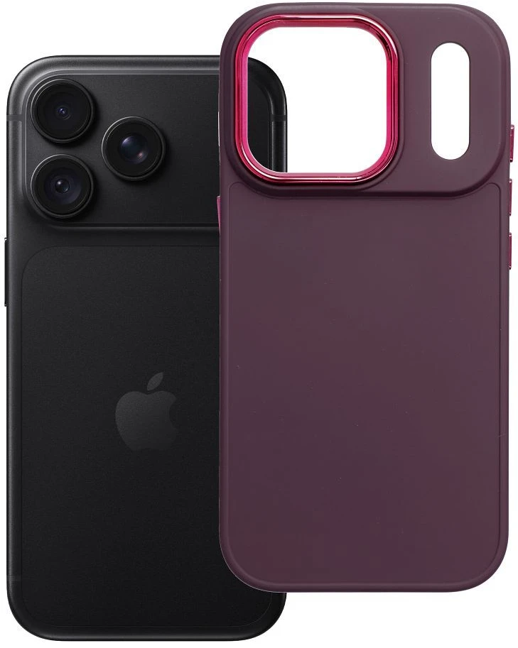 Oem dėklas iPhone 18 Pro / 17 Pro rėmui bordinės spalvos