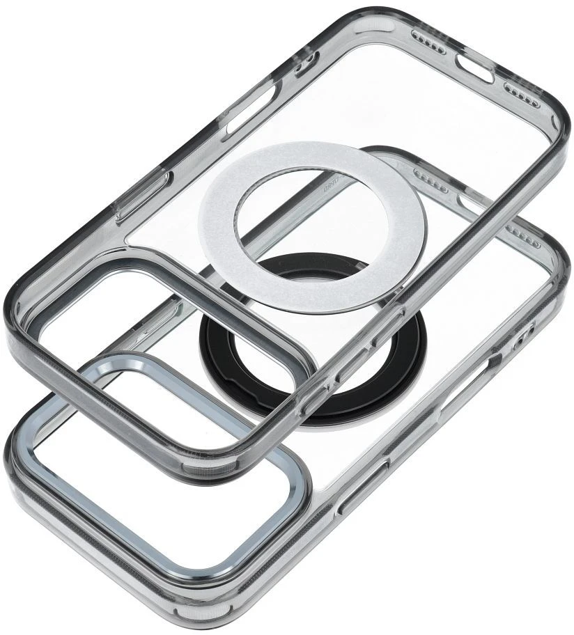 Dėklas Oem Case for iPhone 18 Pro / 17 Pro Frame Circle Stand compatible with MagSafe juodas