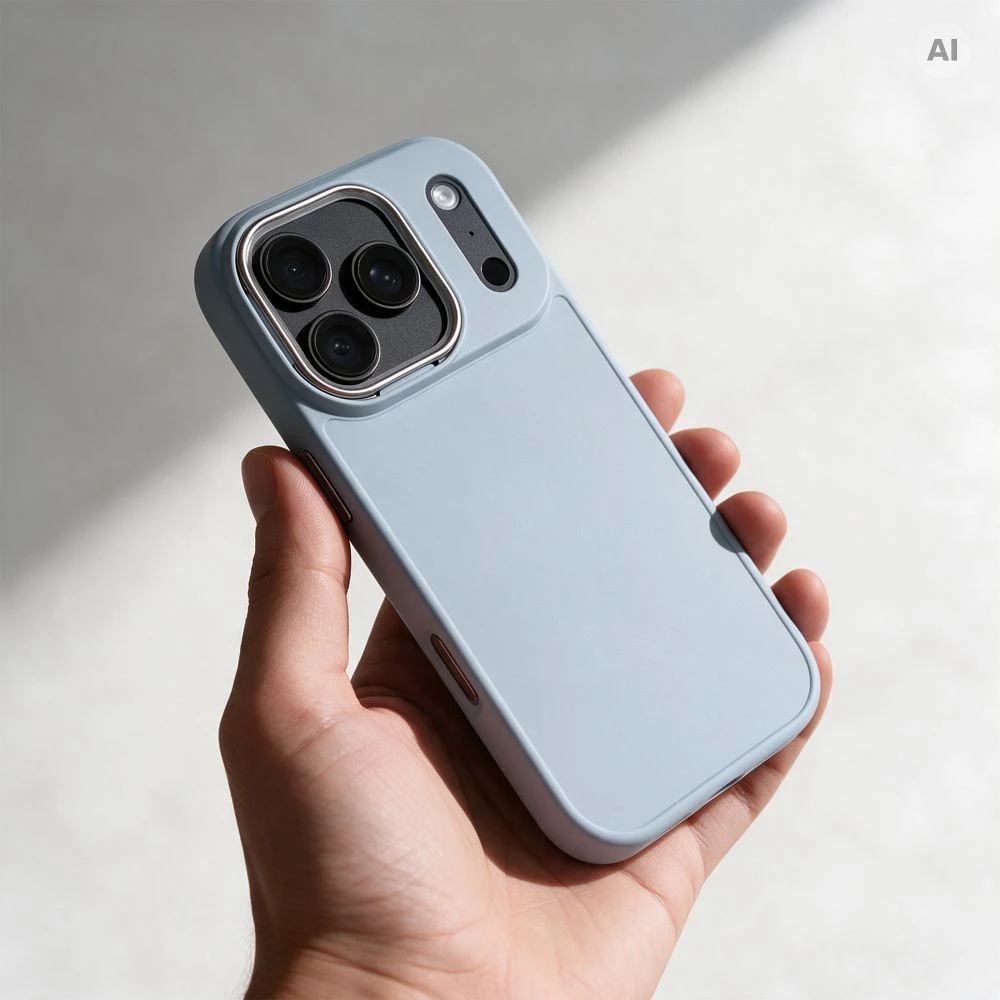 Oem dėklas, skirtas iPhone 18 Pro / 17 Pro, rėmelis šviesiai mėlynas