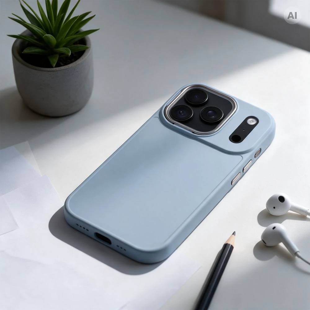 Oem dėklas, skirtas iPhone 18 Pro / 17 Pro, rėmelis šviesiai mėlynas