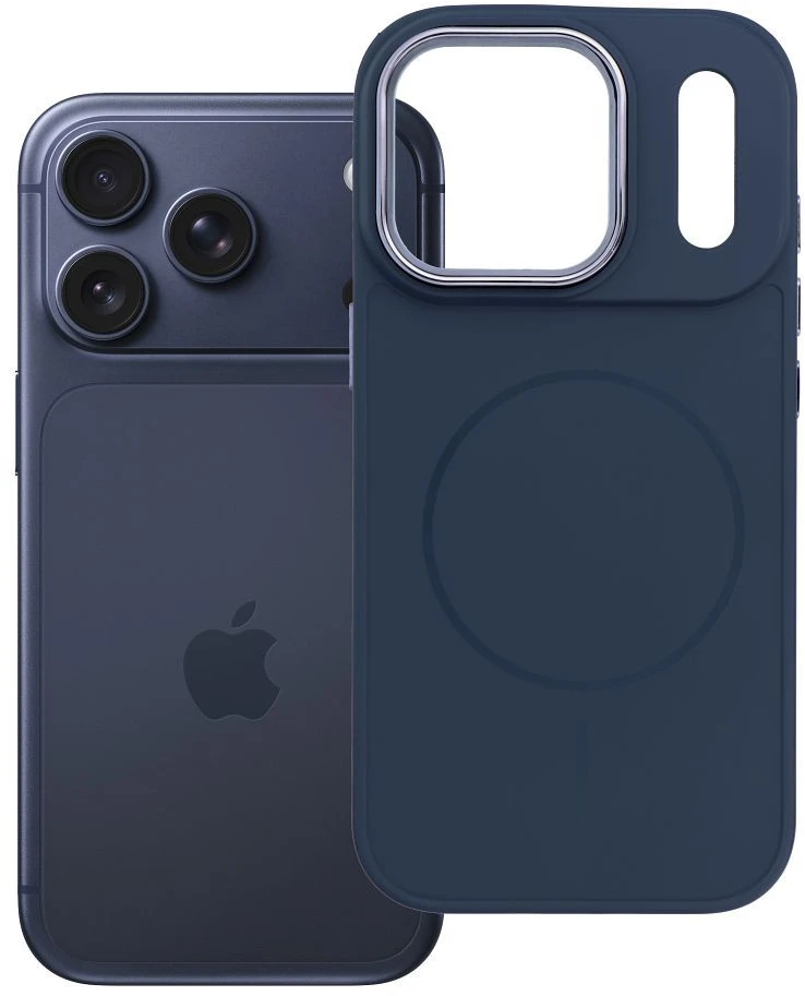 Dėklas Oem Case for iPhone 18 Pro / 17 Pro Frame Mag Cover compatible with MagSafe navy mėlynas