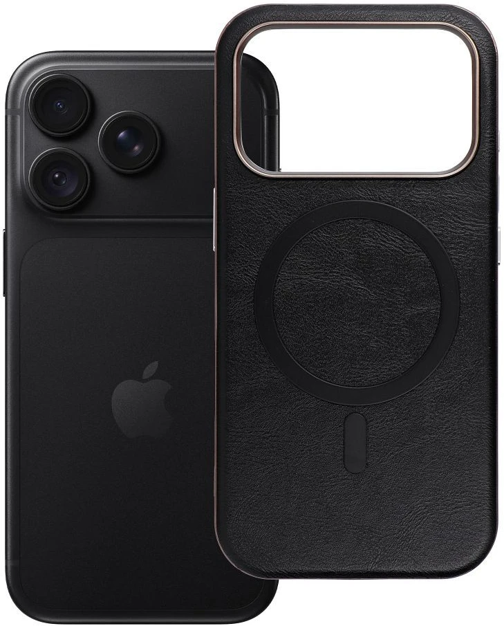 Oem dėklas iPhone 18 Pro / 17 Pro Gentleman Mag Cover, suderinamas su MagSafe, juodas