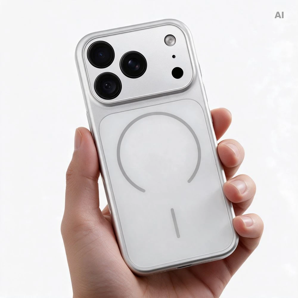 Dėklas Oem Case for iPhone 18 Pro / 17 Pro Make compatible with MagSafe sidabrinis