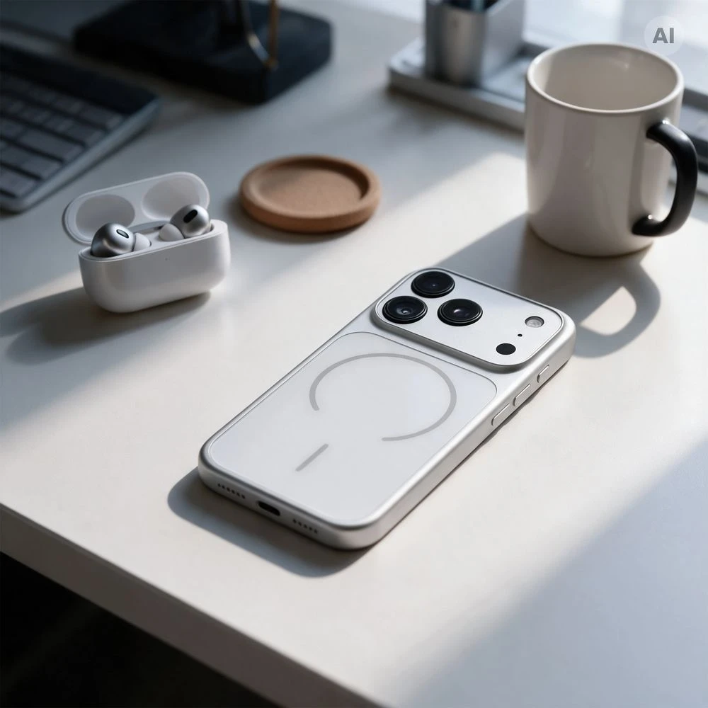 Dėklas Oem Case for iPhone 18 Pro / 17 Pro Make compatible with MagSafe sidabrinis