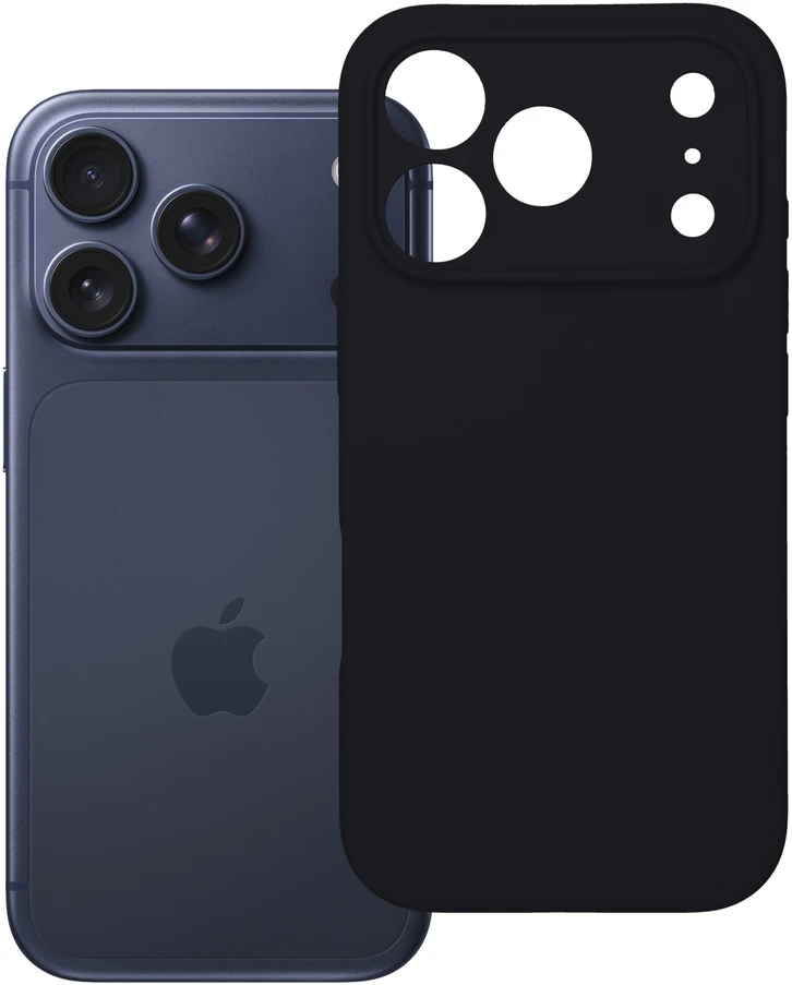 Dėklas Oem Case for iPhone 18 Pro / 17 Pro Silicone 2mm (camera protection) juodas