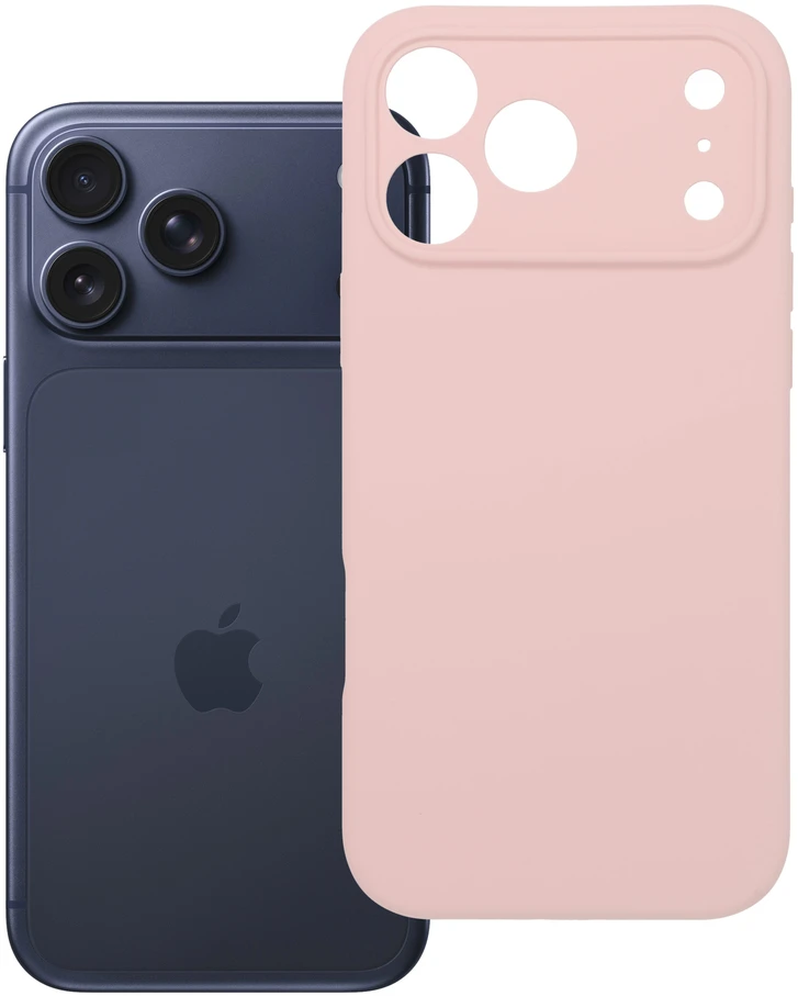 Dėklas Oem iPhone 18 Pro Max / 17 Pro Max silikoninis dangtelis 2 mm (su fotoaparato apsauga) pudros rožinė