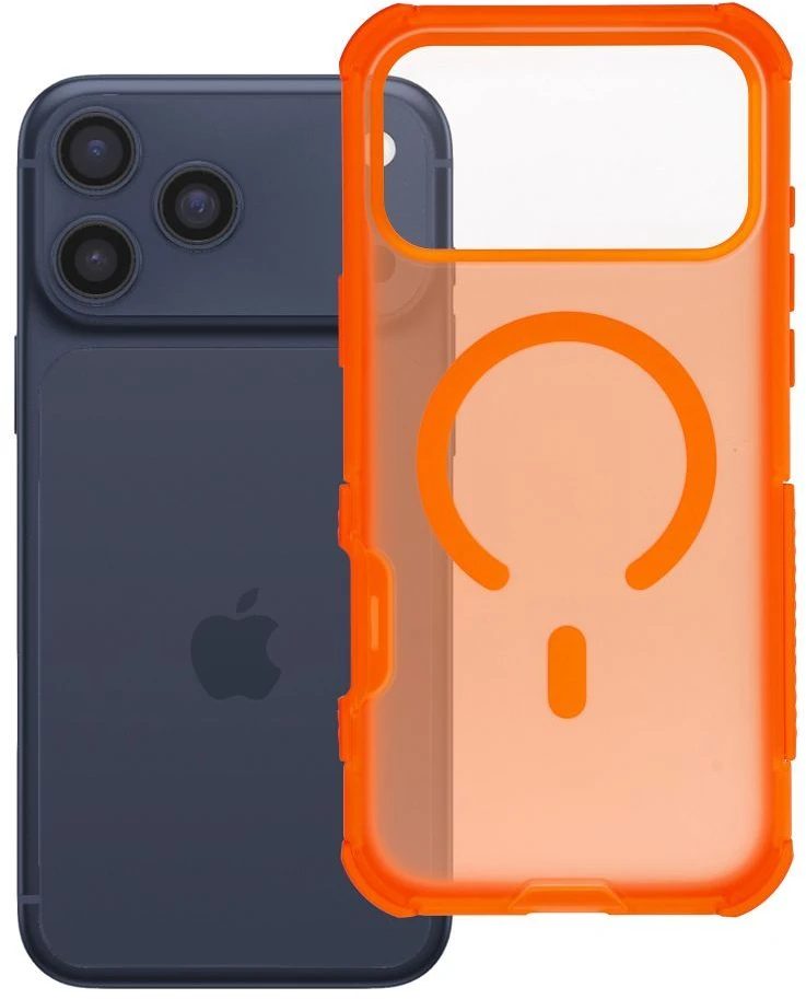 Dėklas iPhone 18 Pro Max / 17 Pro Max Forcell F-Protect BumperX Premium, suderinamas su MagSafe, oranžinis