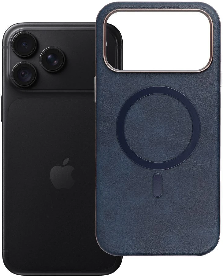Oem dėklas iPhone 18 Pro Max / 17 Pro Max Gentleman Mag Cover, suderinamas su MagSafe, tamsiai mėlynas