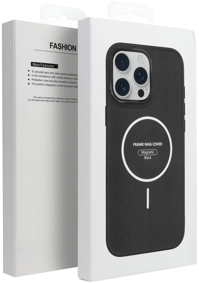 Dėklas Oem Case for iPhone 18 Pro Max / 17 Pro Max Frame Mag Cover compatible with MagSafe juodas