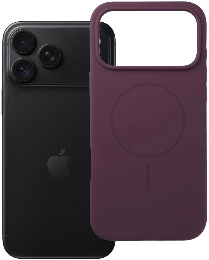 Dėklas Oem Case for iPhone 18 Pro Max / 17 Pro Max Silicone 2mm (big hole) zgodny su MagSafe burgundy