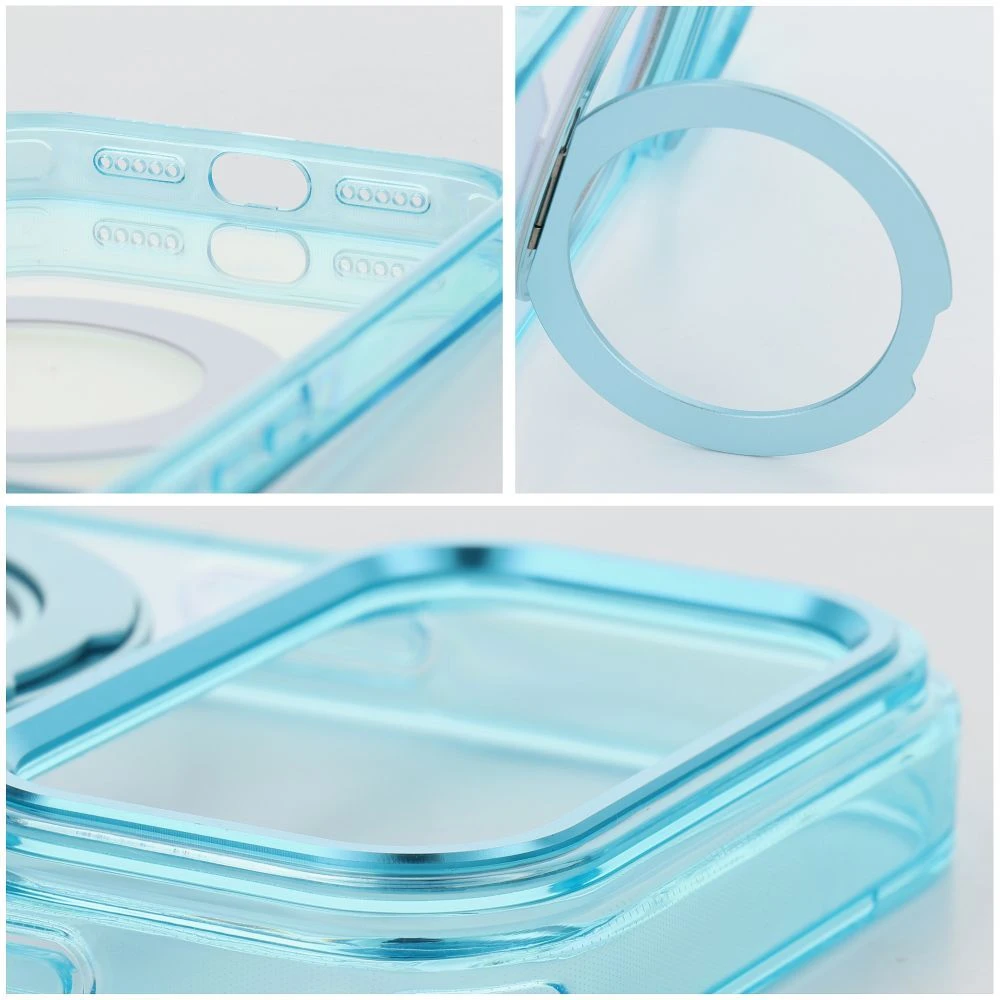Dėklas Oem Case for iPhone 18 Pro Max / 17 Pro Max Frame Circle Stand compatible with MagSafe light mėlynas