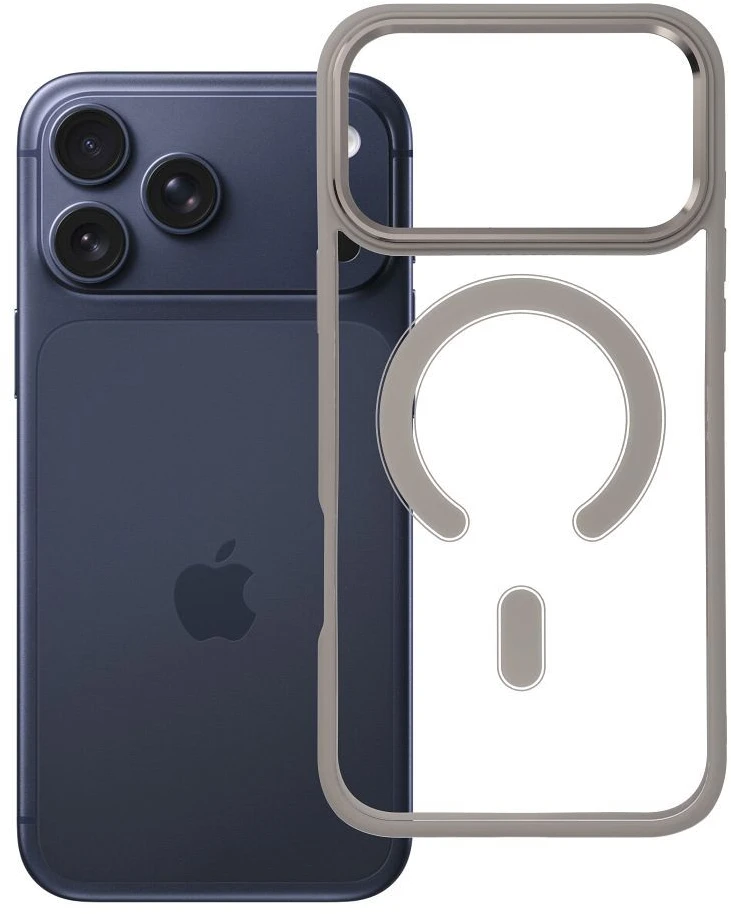 Oem dėklas, skirtas iPhone 18 Pro Max / 17 Pro Max Color Edge Mag Cover, suderinamas su MagSafe, titano pilkos spalvos
