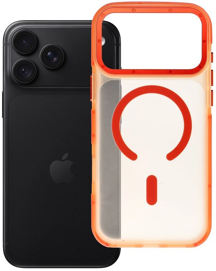 Dėklas iPhone 18 Pro Max / 17 Pro Max Forcell F-Protect Vivid Premium, suderinamas su MagSafe, oranžinis