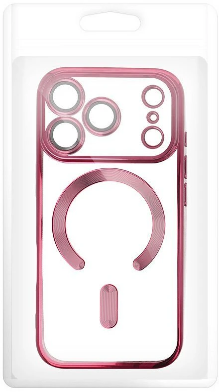 Oem dėklas iPhone 18 Pro Max / 17 Pro Max su Electro Mag dangteliu, suderinamas su MagSafe, bordo spalvos